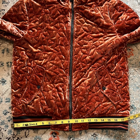 Bernardo Velvet Quilted Star Bomber Jacket PS - Picture 7 of 16